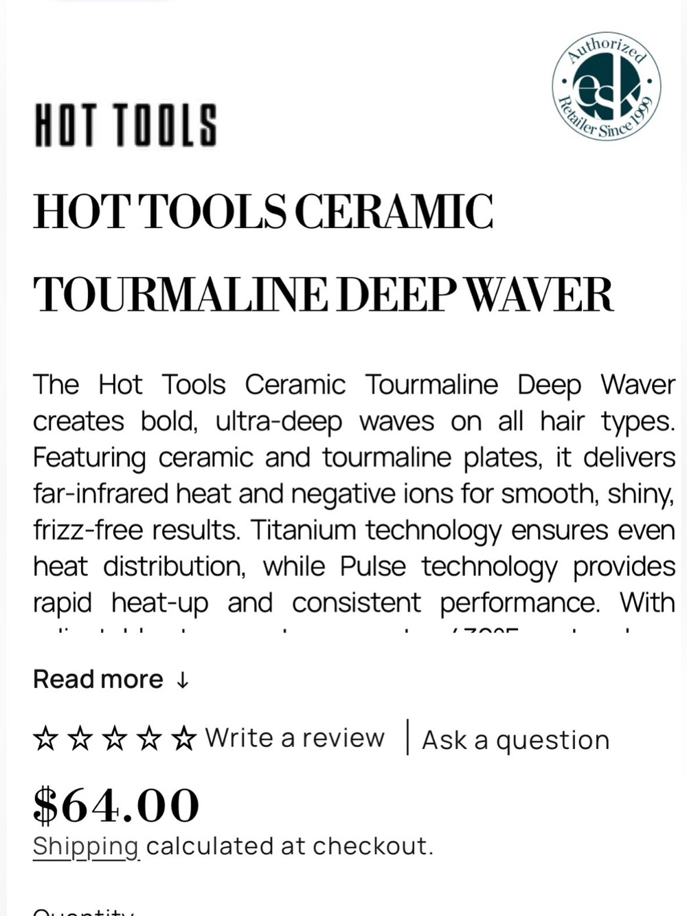 Hot Tools Deep Waver Ceramic 3 barrel styling tool - Picture 5 of 10